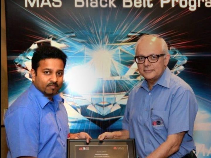 Master Black Belt award from Mr Mahesh Amaleen, Chairman